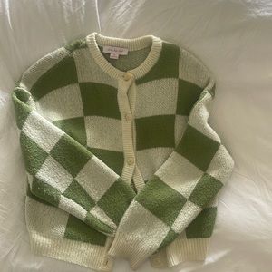Lisa Says Gah checkered cardigan in excellent condition